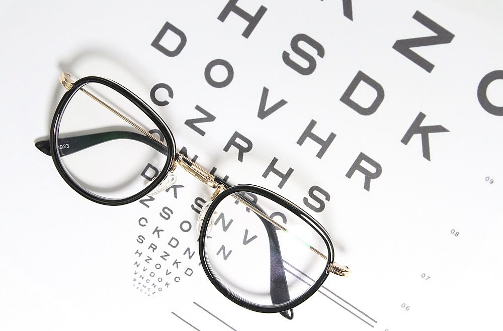 Vintage Eye Glasses on eye chart exam. Reimbursement of your employees’ prescription glasses - new rules